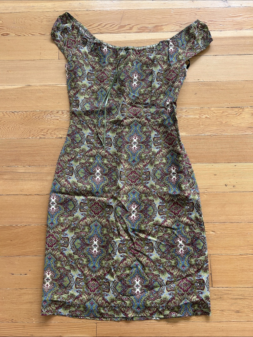 ABS by Allen Schwartz paisley print dress size 4 VINTAGE 1990s